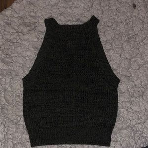 Black and green knit crop top from forever 21